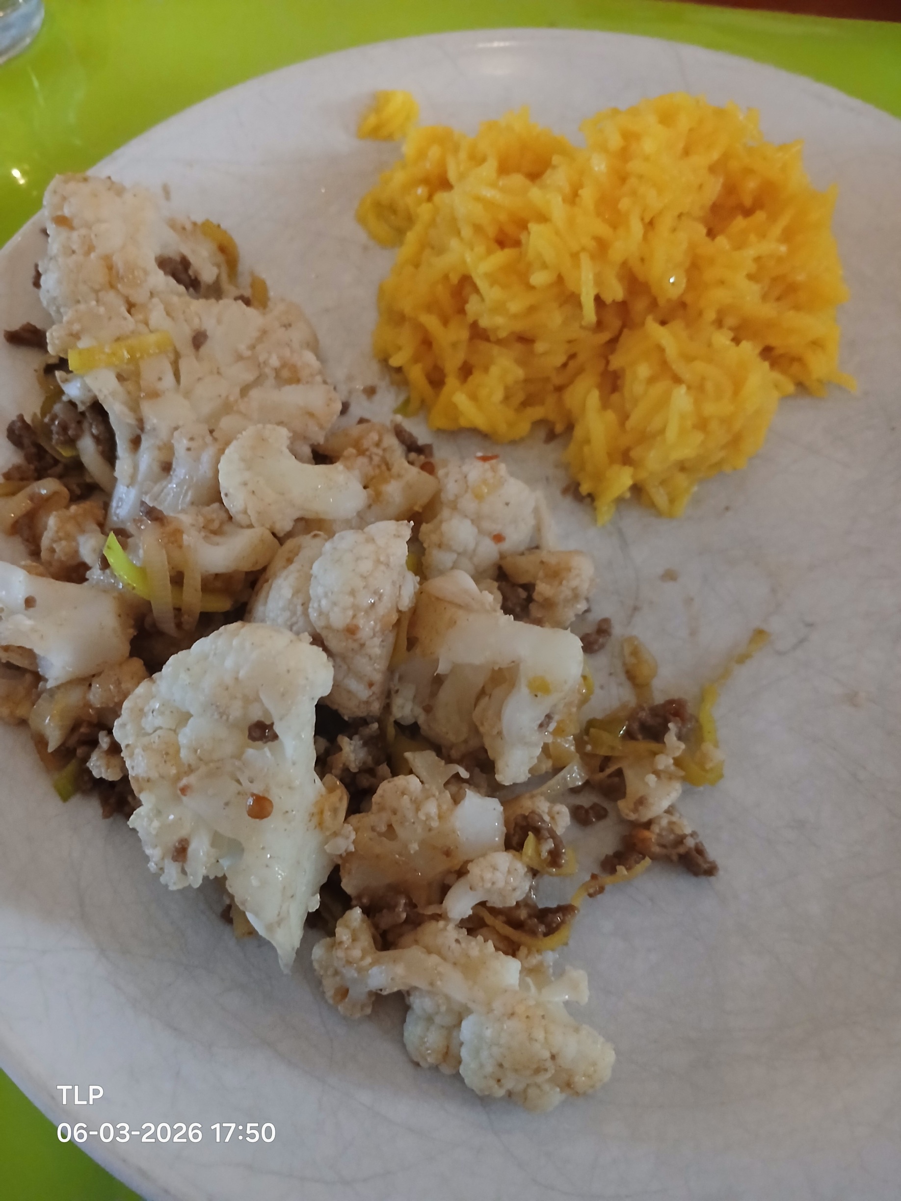 bloemkool met pittige gehakt