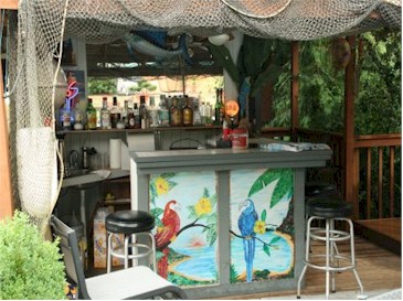 An outdoor bar at Brad and Steves place
